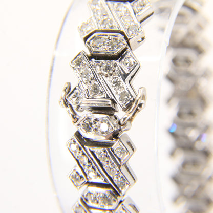 Vintage 18ct White Gold 2ct Diamond Bracelet 7.5" Hallmarked Gift Boxed