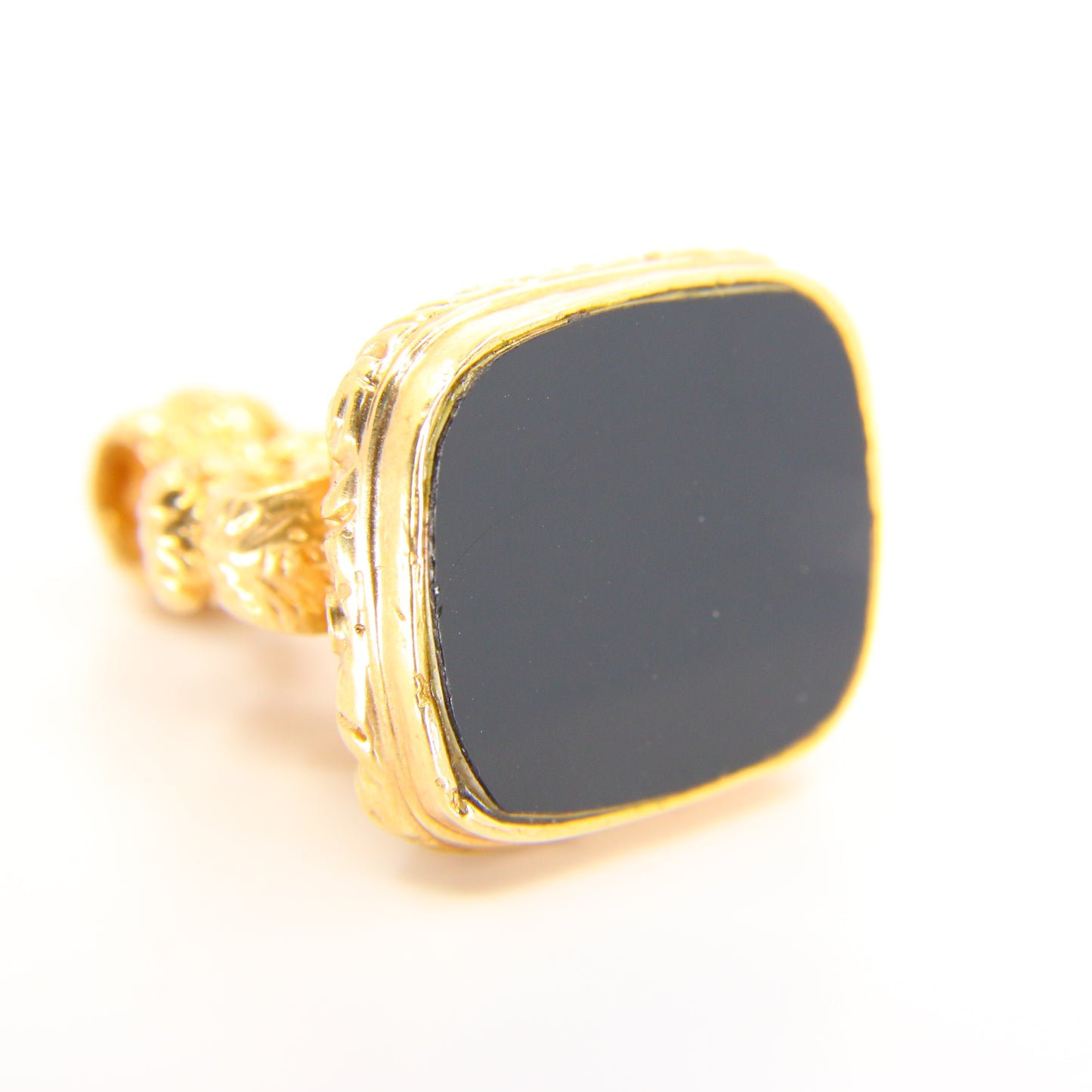 Antique Victorian 9ct Onyx Stone Pendant Charm 9 Carat Yellow Gold Fob