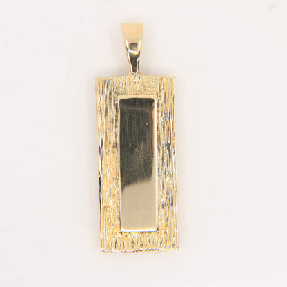 Vintage 9ct Hallmarked Yellow Gold 1977 Ingot Pendant Textured Bar 14.3g