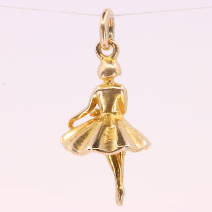 Vintage 9ct Hallmarked Gold Ballerina Dancer Woman Charm Ballet Pendant Gift