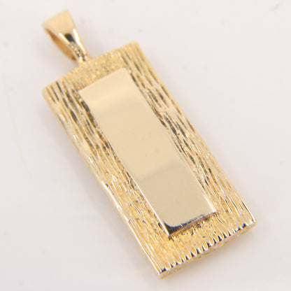 Vintage 9ct Hallmarked Yellow Gold 1977 Ingot Pendant Textured Bar 14.3g