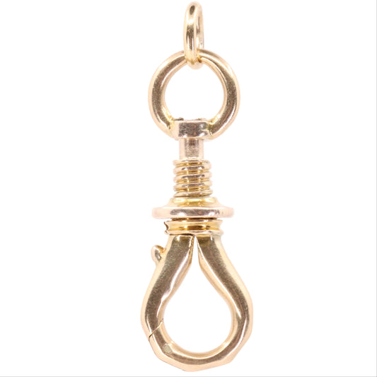 Antique 9ct Yellow Gold Swivel Open Screw Dog Clip Clasp Jewellery Finding Gift