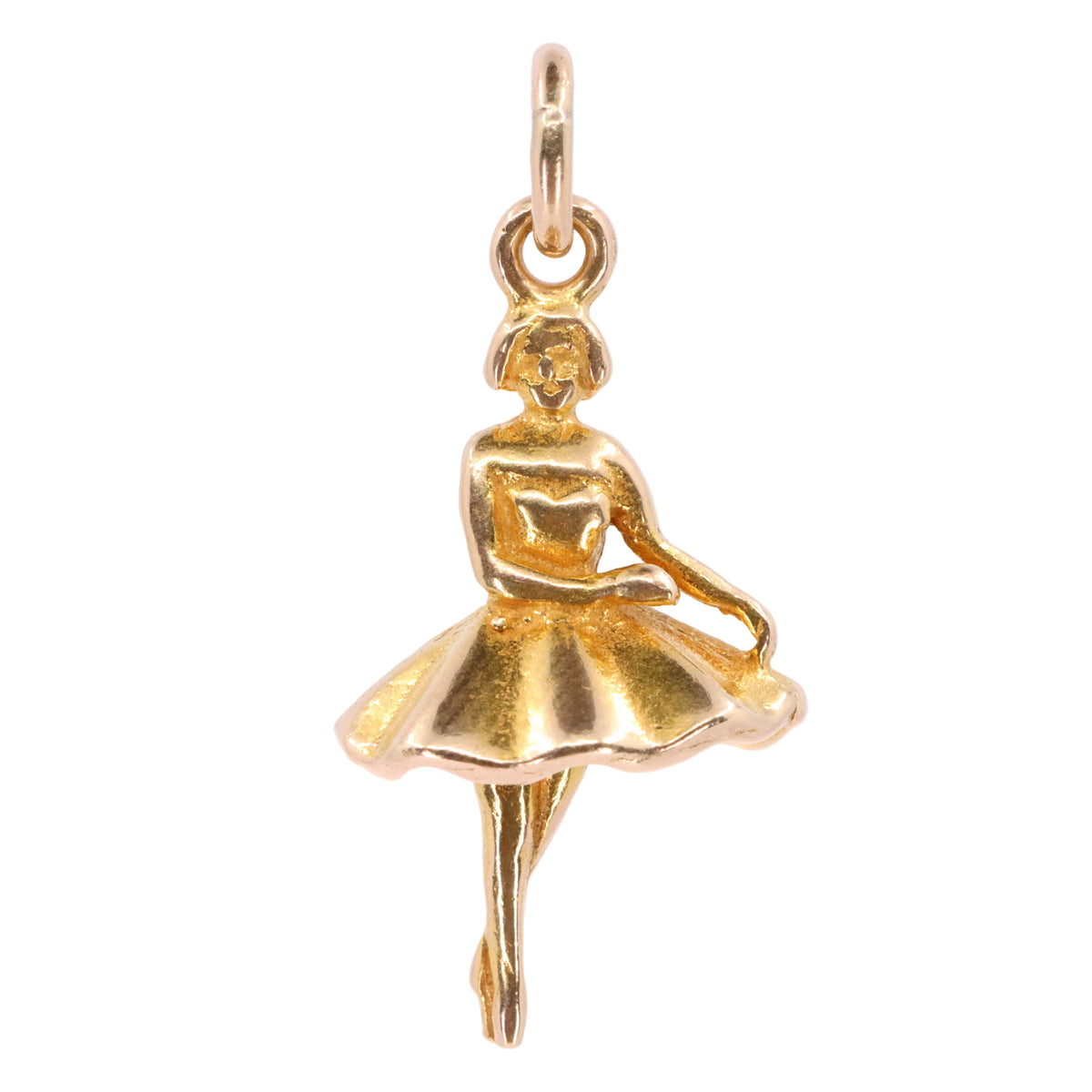 Vintage 9ct Hallmarked Gold Ballerina Dancer Woman Charm Ballet Pendant Gift