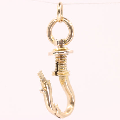 Antique 9ct Yellow Gold Swivel Open Screw Dog Clip Clasp Jewellery Finding Gift