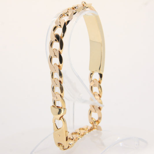 Vintage 9ct Gold 8.5" ID Bracelet Hallmarked Curb Link Lobster Clasp Gift