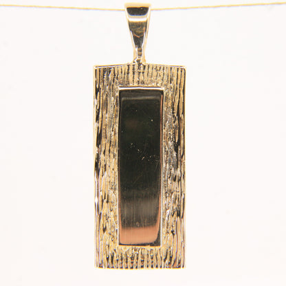 Vintage 9ct Hallmarked Yellow Gold 1977 Ingot Pendant Textured Bar 14.3g