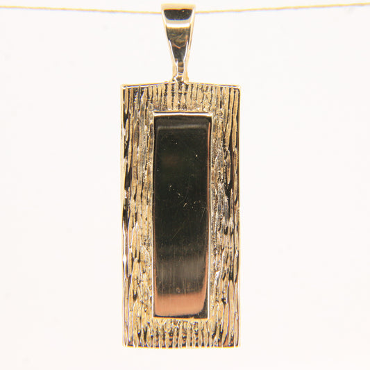 Vintage 9ct Hallmarked Gold 1977 Half Ounce Ingot Pendant 0.5oz Textured Bar