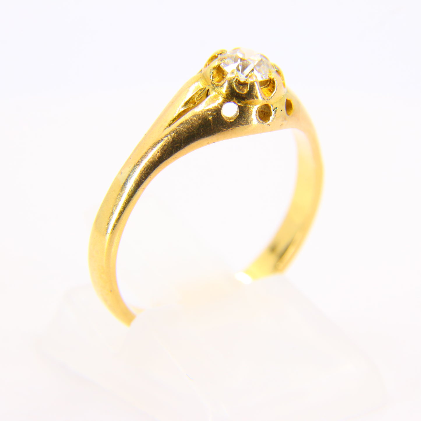 Vintage 18ct Gold Ring 18 Carat Yellow Gold Solitaire Diamond Ring Boxed