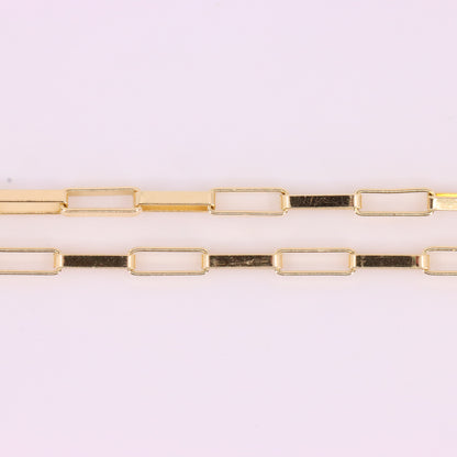 Vintage 9ct Hallmarked Gold 20 Inch Rectangular Box Link Chain Necklace Boxed