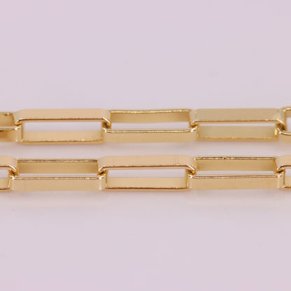 Vintage 9ct Hallmarked Gold 20 Inch Rectangular Box Link Chain Necklace Boxed