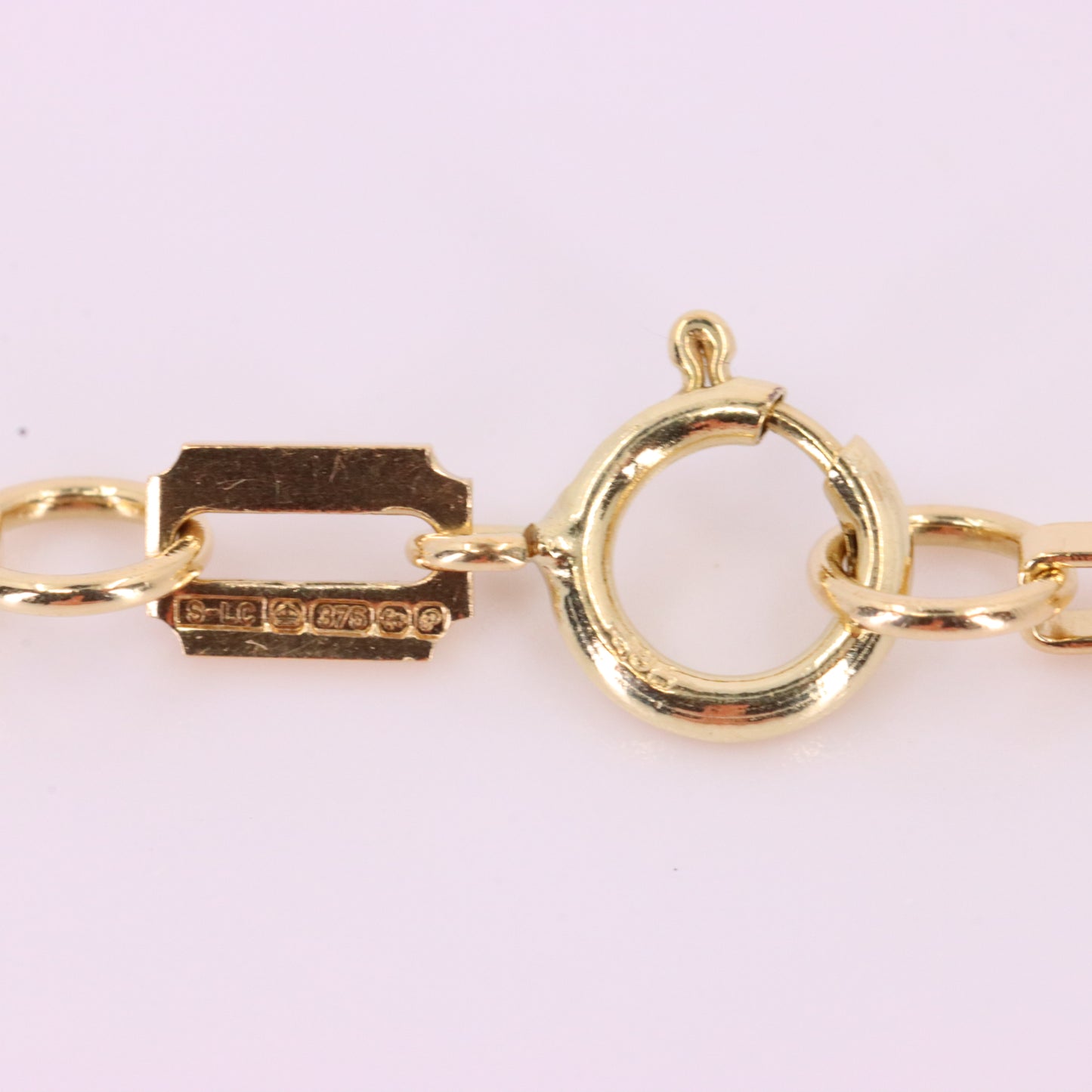 Vintage 9ct Hallmarked Gold 20 Inch Rectangular Box Link Chain Necklace Boxed
