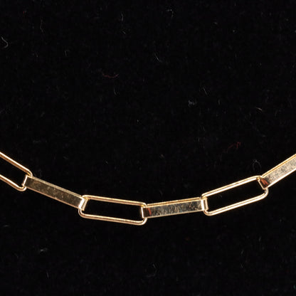 Vintage 9ct Hallmarked Gold 20 Inch Rectangular Box Link Chain Necklace Boxed