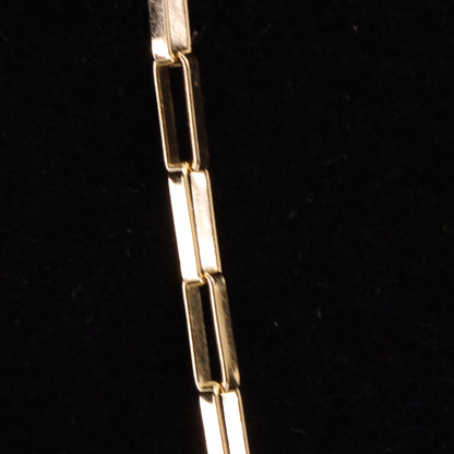 Vintage 9ct Hallmarked Gold 20 Inch Rectangular Box Link Chain Necklace Boxed