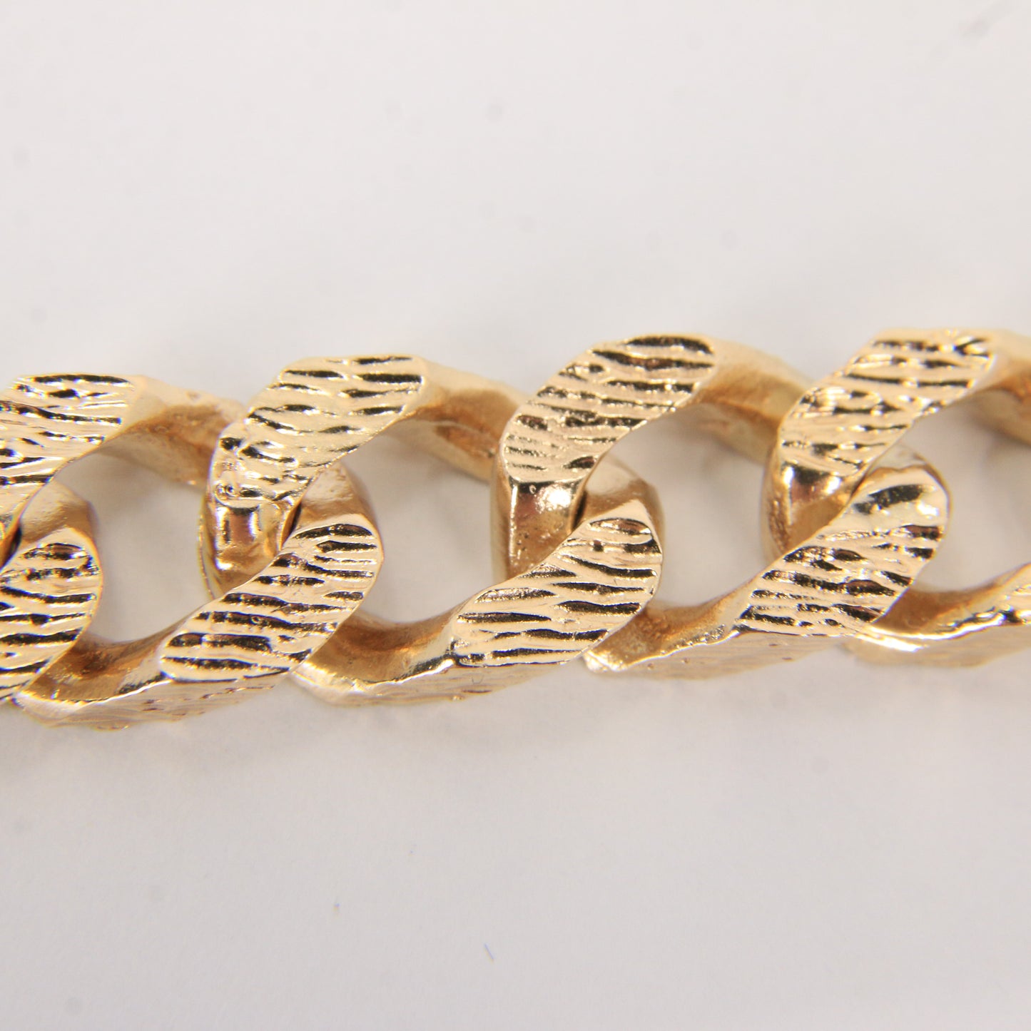 Vintage 9ct Gold ID Bracelet 8.25" Hallmarked Textured Curb Box Clasp Gift