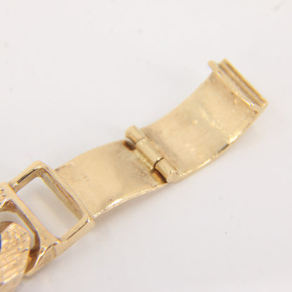 Vintage 9ct Gold ID Bracelet 8.25" Hallmarked Textured Curb Box Clasp Gift