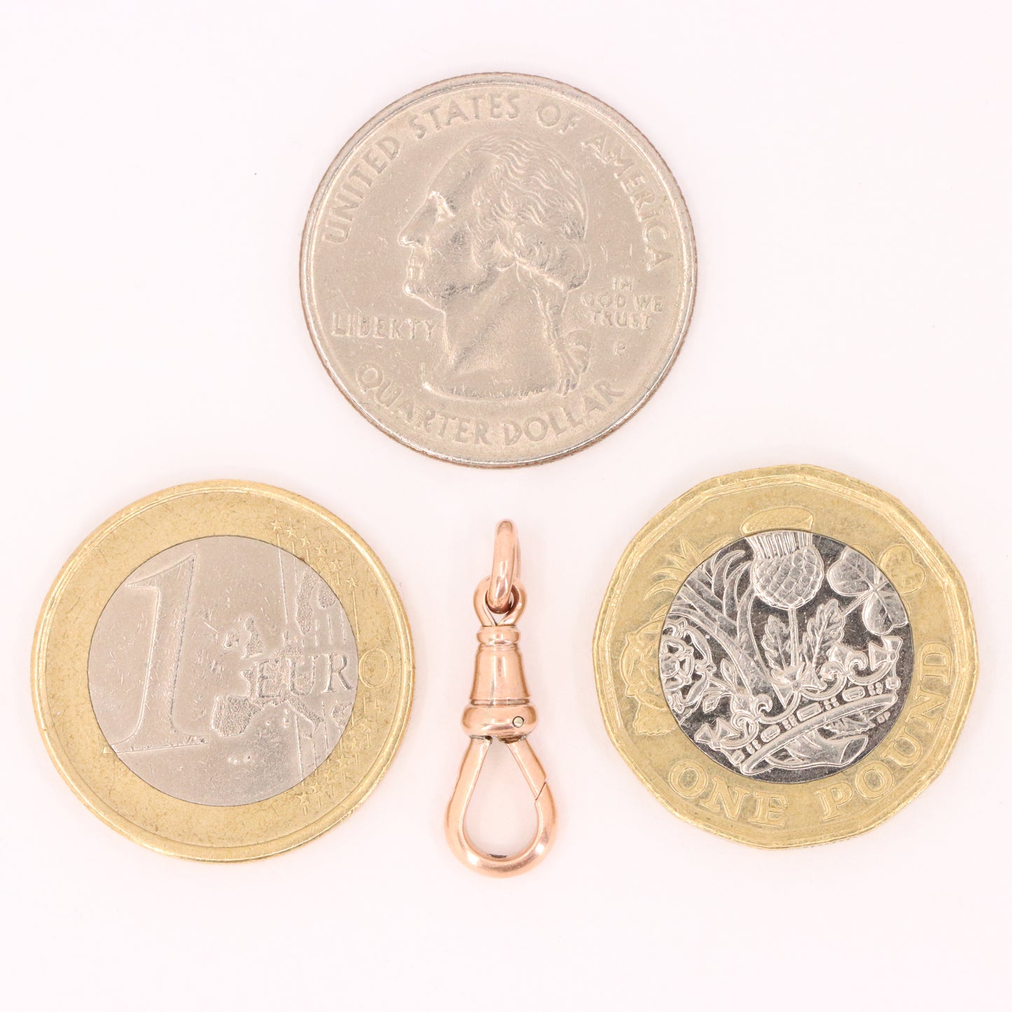 Antique 9ct Rose Gold Albert Dog Clip Clasp Charm Holder Pendant Finding Pendant