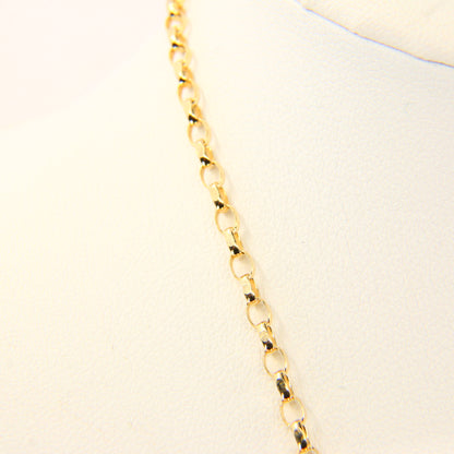 Vintage 24" 9ct Belcher Style Chain Necklace Hallmarked Yellow Gold Boxed