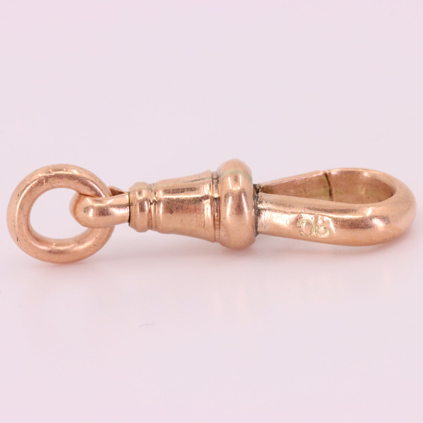 Antique 9ct Rose Gold Albert Dog Clip Clasp Charm Holder Pendant Finding Pendant