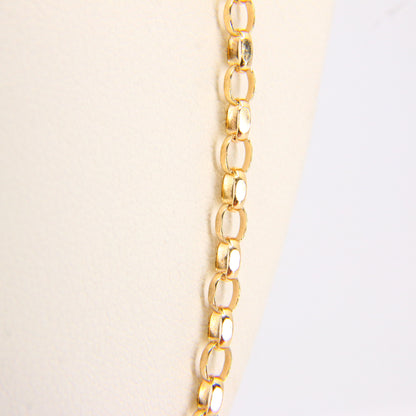 Vintage 24" 9ct Belcher Style Chain Necklace Hallmarked Yellow Gold Boxed