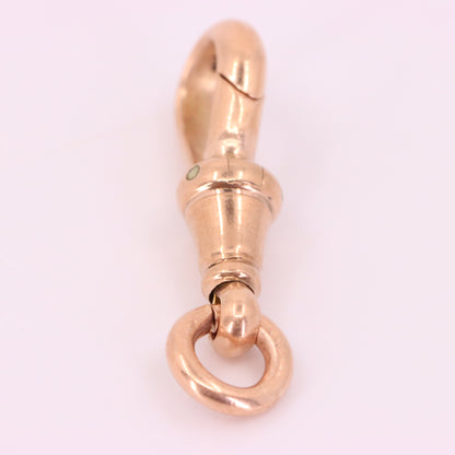 Antique 9ct Rose Gold Albert Dog Clip Clasp Charm Holder Pendant Finding Pendant