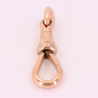 Antique 9ct Rose Gold Albert Dog Clip Clasp Charm Holder Pendant Finding Pendant