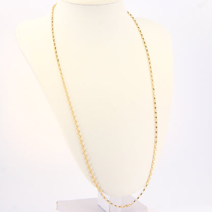 Vintage 24" 9ct Belcher Style Chain Necklace Hallmarked Yellow Gold Boxed