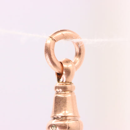 Antique 9ct Rose Gold Albert Dog Clip Clasp Charm Holder Pendant Finding Pendant
