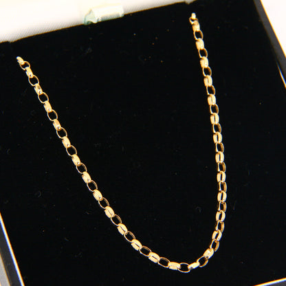 Vintage 24" 9ct Belcher Style Chain Necklace Hallmarked Yellow Gold Boxed