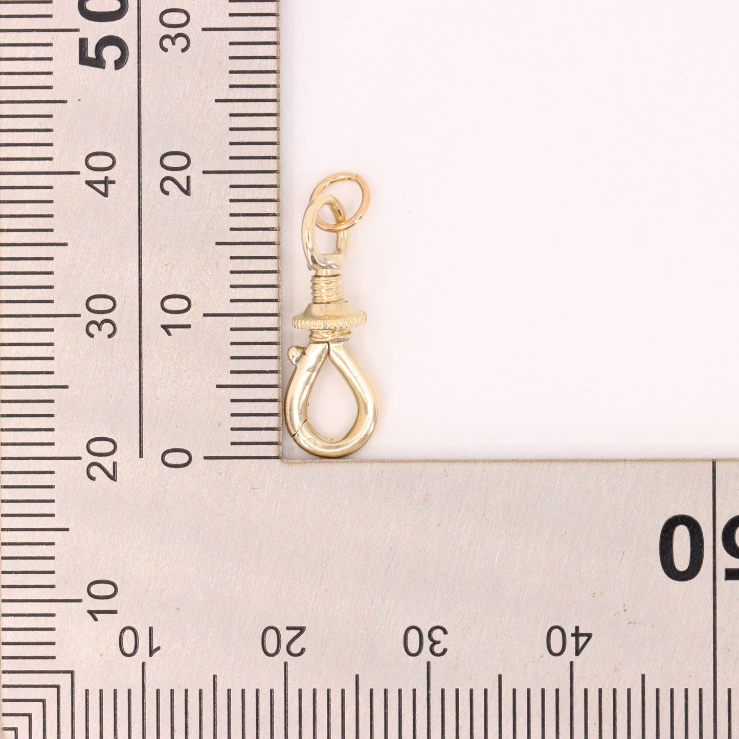 Antique 9ct Yellow Gold Swivel Open Screw Dog Clip Clasp Charm Holder