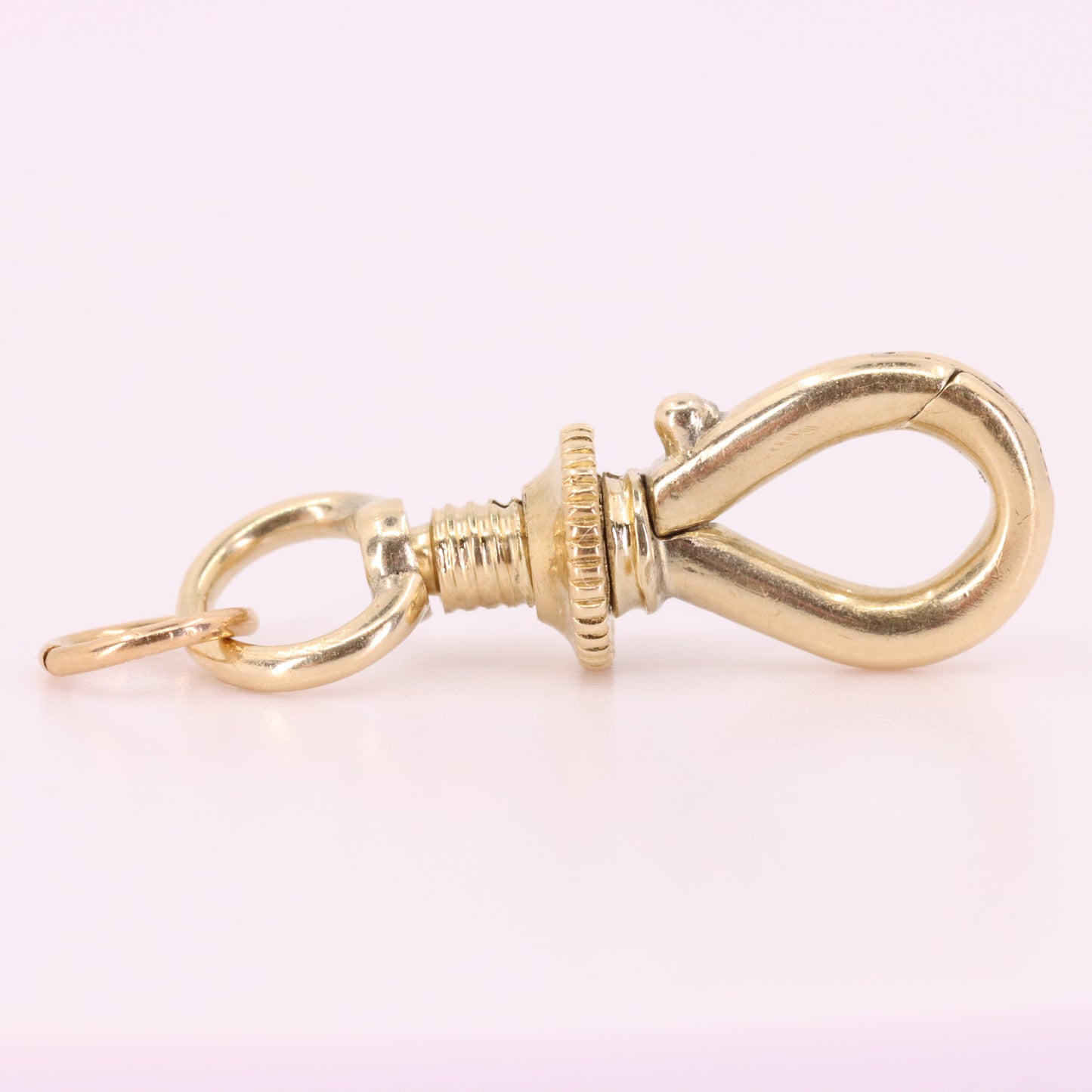 Antique 9ct Yellow Gold Swivel Open Screw Dog Clip Clasp Charm Holder
