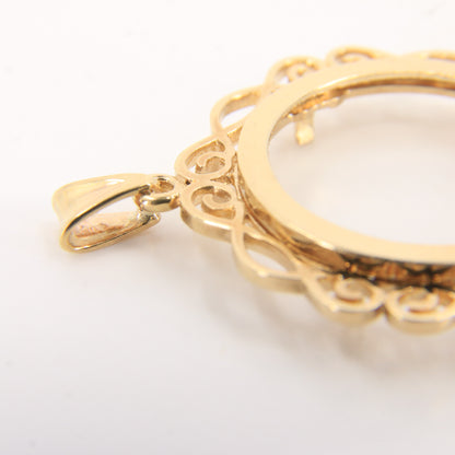 Vintage 9ct Hallmarked Yellow Gold Full Sovereign Coin Mount Pendant Frame