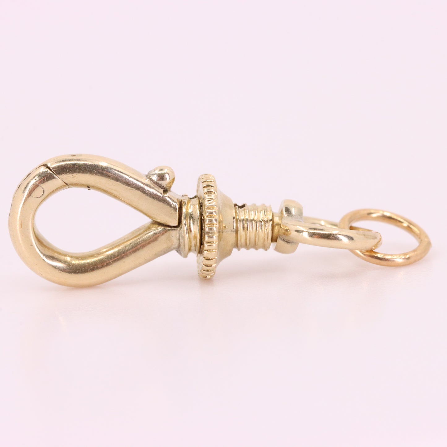 Antique 9ct Yellow Gold Swivel Open Screw Dog Clip Clasp Charm Holder