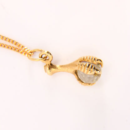 Vintage 9ct 20 inch Claw Charm Pendant Necklace 9 Carat Yellow Gold Hallmarked Chain Boxed