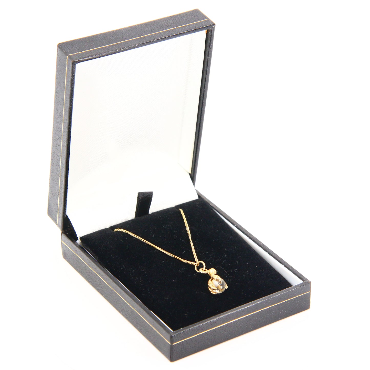 Vintage 9ct 20 inch Claw Charm Pendant Necklace 9 Carat Yellow Gold Hallmarked Chain Boxed