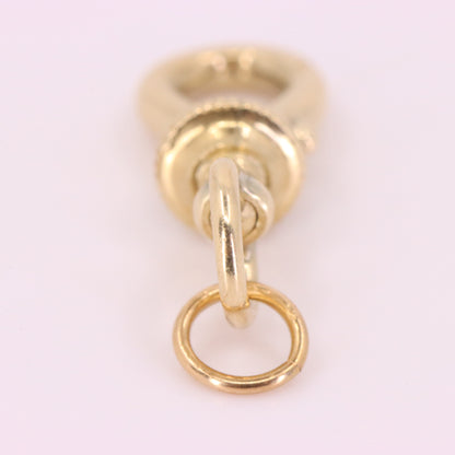 Antique 9ct Yellow Gold Swivel Open Screw Dog Clip Clasp Charm Holder