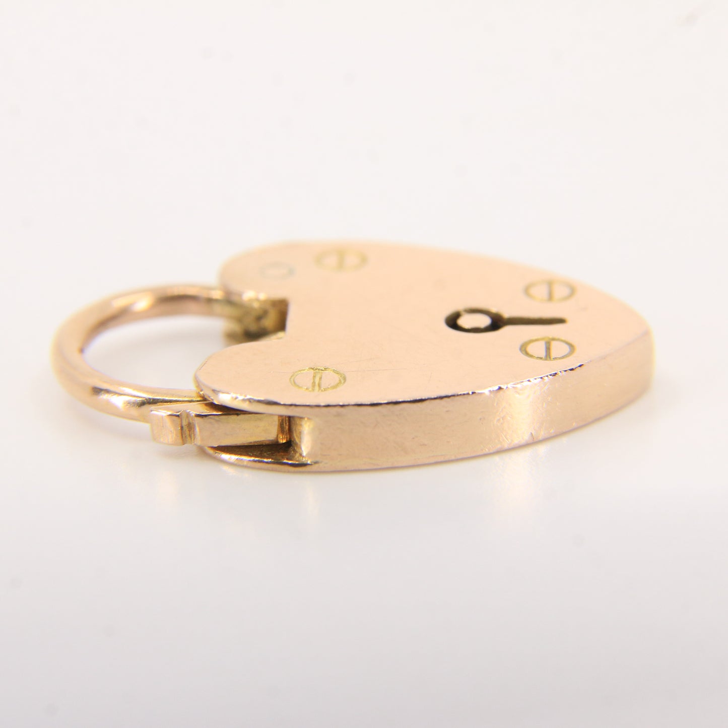 Vintage 9ct Yellow Gold Double Hallmarked Heart Padlock Charm Pendant Love Gift