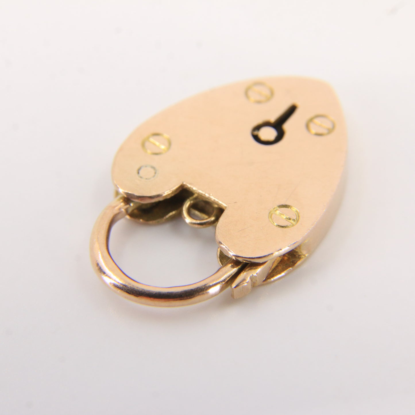 Vintage 9ct Yellow Gold Double Hallmarked Heart Padlock Charm Pendant Love Gift