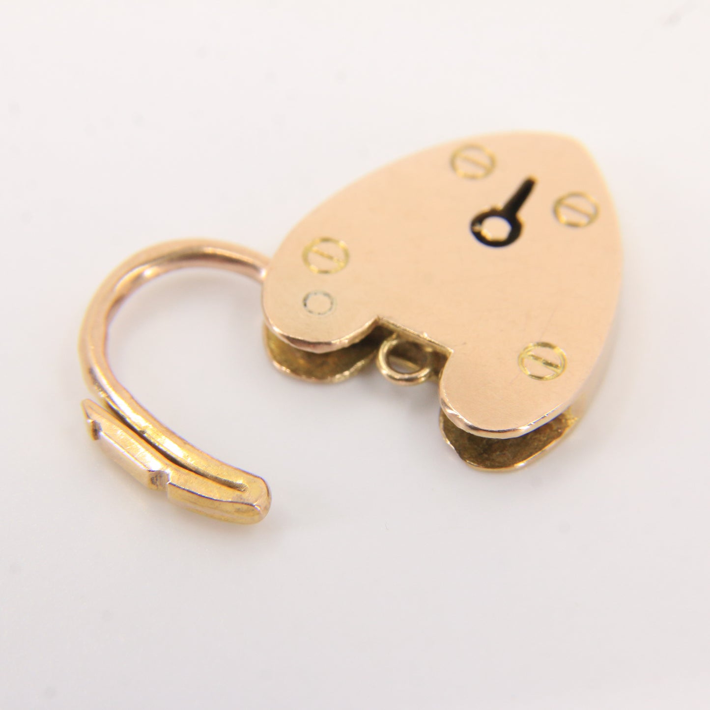 Vintage 9ct Yellow Gold Double Hallmarked Heart Padlock Charm Pendant Love Gift
