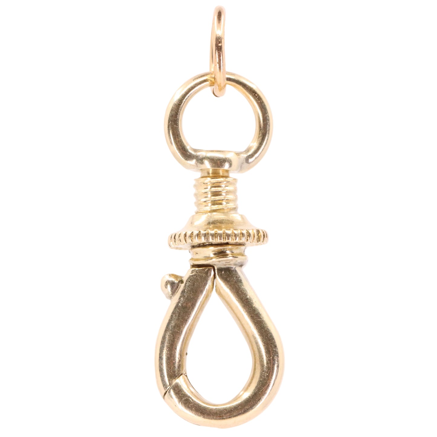 Antique 9ct Yellow Gold Swivel Open Screw Dog Clip Clasp Charm Holder