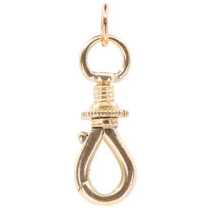 Antique 9ct Yellow Gold Swivel Open Screw Dog Clip Clasp Charm Holder