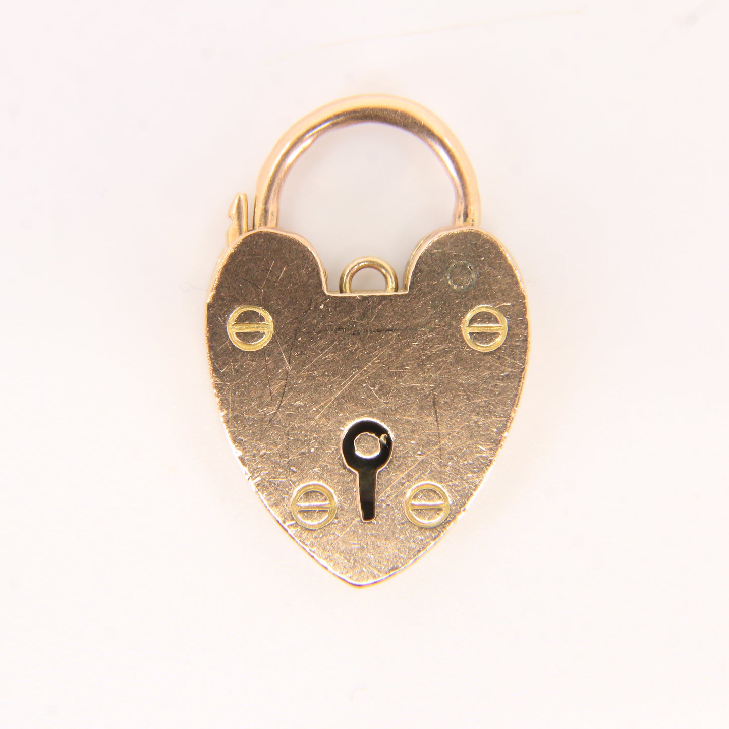 Vintage 9ct Yellow Gold Double Hallmarked Heart Padlock Charm Pendant Love Gift