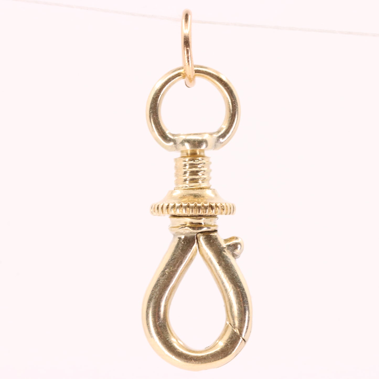 Antique 9ct Yellow Gold Swivel Open Screw Dog Clip Clasp Charm Holder