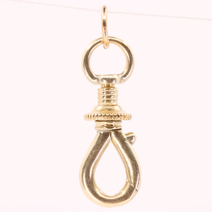 Antique 9ct Yellow Gold Swivel Open Screw Dog Clip Clasp Charm Holder