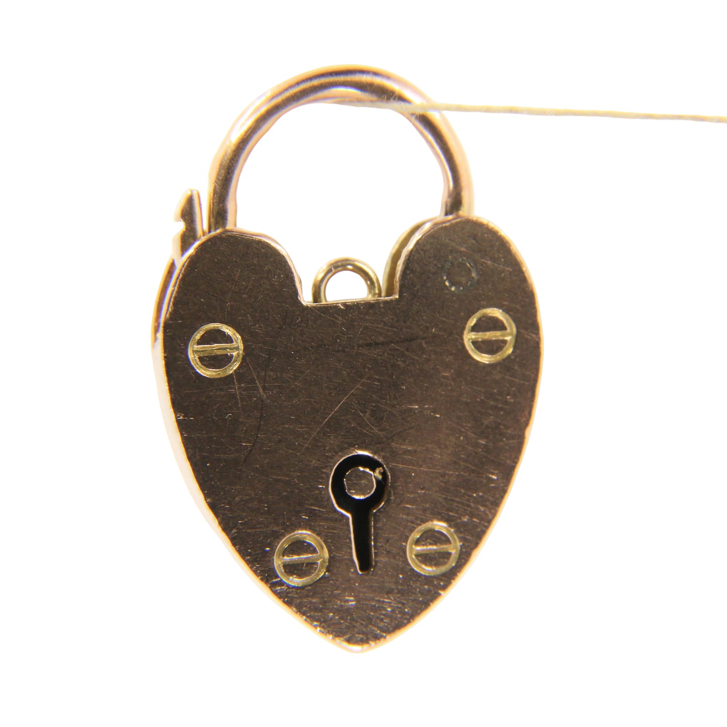 Vintage 9ct Yellow Gold Double Hallmarked Heart Padlock Charm Pendant Love Gift