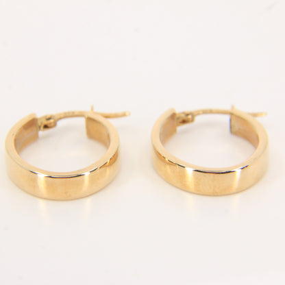Vintage 9ct Gold Hoop Earrings Oval Lightweight Yellow Gold Boxed Gift