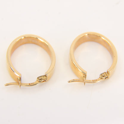 Vintage 9ct Gold Hoop Earrings Oval Lightweight Yellow Gold Boxed Gift
