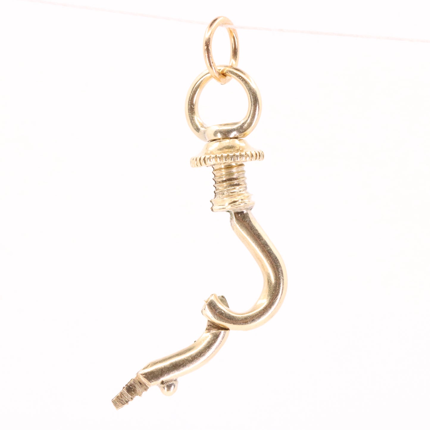 Antique 9ct Yellow Gold Swivel Open Screw Dog Clip Clasp Charm Holder