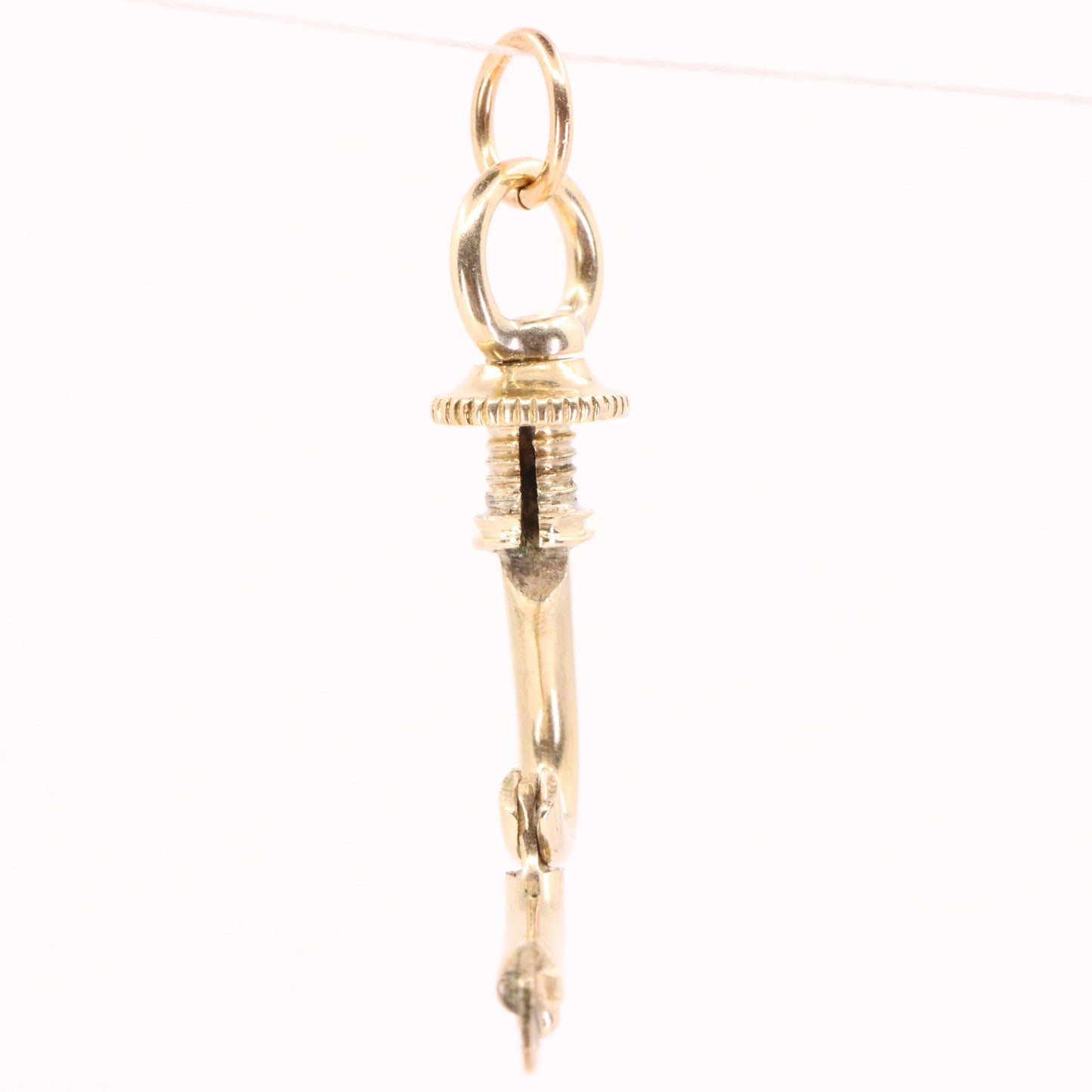 Antique 9ct Yellow Gold Swivel Open Screw Dog Clip Clasp Charm Holder