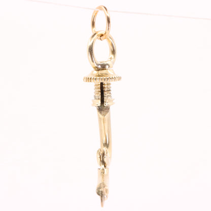 Antique 9ct Yellow Gold Swivel Open Screw Dog Clip Clasp Charm Holder