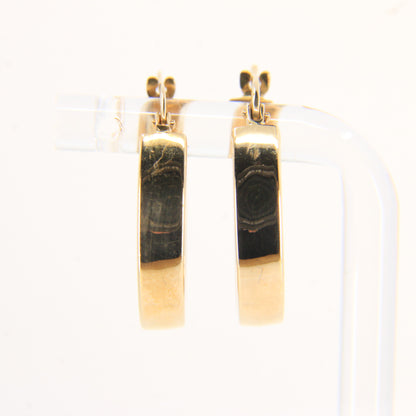 Vintage 9ct Gold Hoop Earrings Oval Lightweight Yellow Gold Boxed Gift